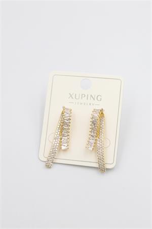 Baget Taşlı Küpe - Altın