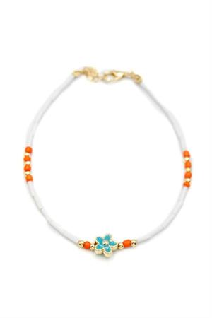 Boncuklu Çiçek  Halhal - Mavi