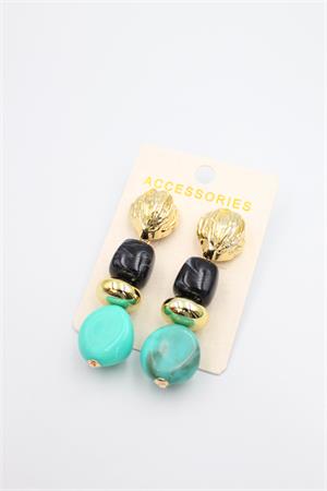 Boncuklu Küpe - Siyah