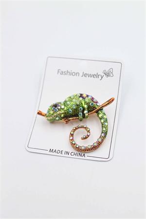 Bukalemun Broş - Yeşil