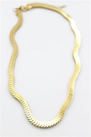 Çelik Balık Sırtı Kolye - Altın