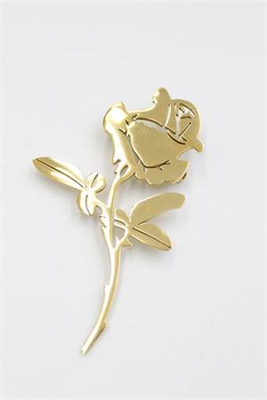 Çelik Gül Broş - Altın