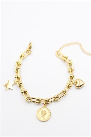 Charm Tfn Zincir Bileklik - Altın