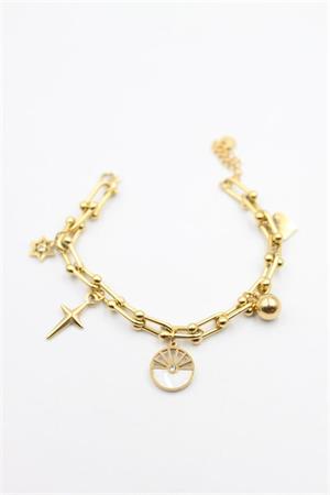 Charm Tfn Zincir Bileklik - Altın
