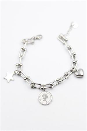 Charm Tfn Zincir Bileklik - Gümüş