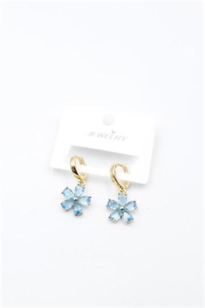 Çiçek Küpe - Mavi