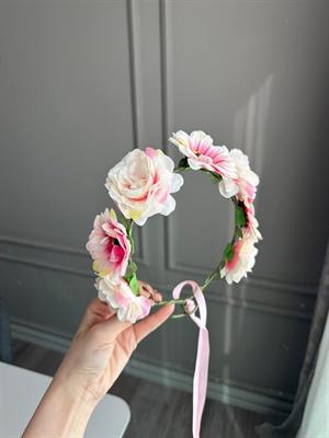 Çiçekli Festival Tacı - Açık Pembe