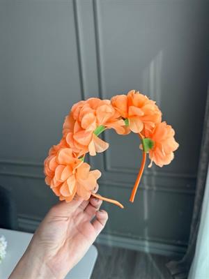 Çiçekli Festival Tacı - Turuncu