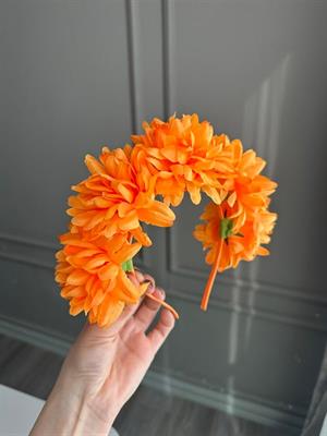 Çiçekli Festival Tacı - Turuncu