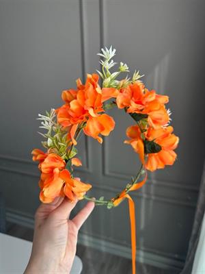 Çiçekli Festival Tacı - Turuncu