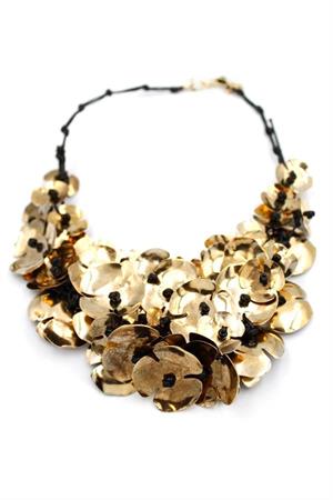 Çoklu Çiçek Kolye - Altın