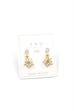 Çoklu Çiçek Küpe - Altın