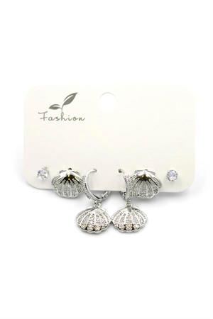 Çoklu Deniz Kabuğu Küpe - Gümüş