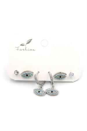 Çoklu Göz Küpe - Gümüş