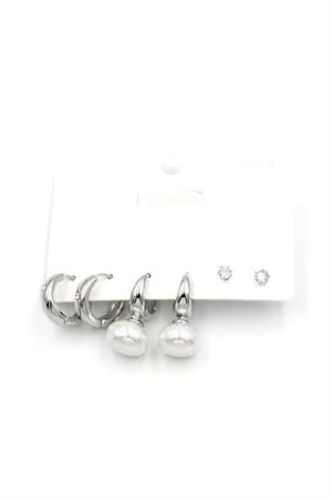 Çoklu İncili Küpe - Gümüş