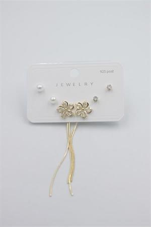 Çoklu Set Küpe - Altın