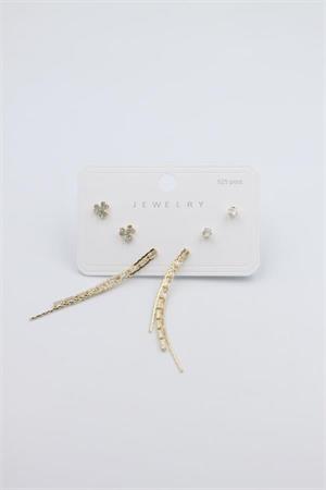 Çoklu Set Küpe - Altın