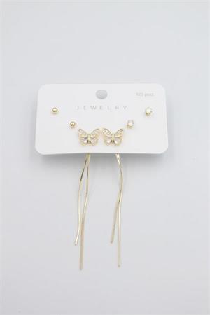 Çoklu Set Küpe - Altın