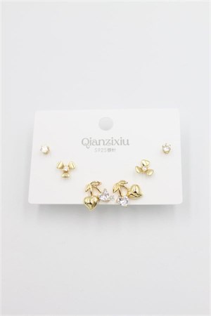 Çoklu Set Küpe - Altın
