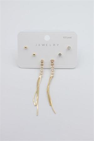 Çoklu Set Küpe - Altın