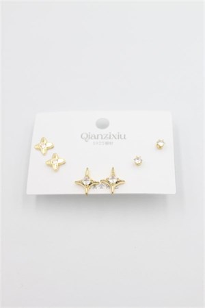 Çoklu Set Küpe - Altın
