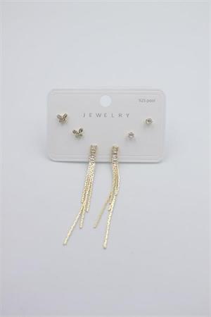 Çoklu Set Küpe - Altın