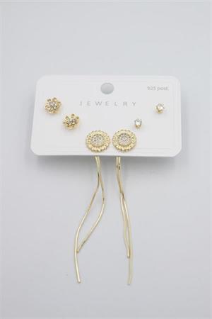 Çoklu Set Küpe - Altın