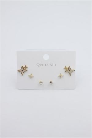 Çoklu Set Küpe - Altın