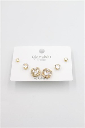 Çoklu Set Küpe - Altın