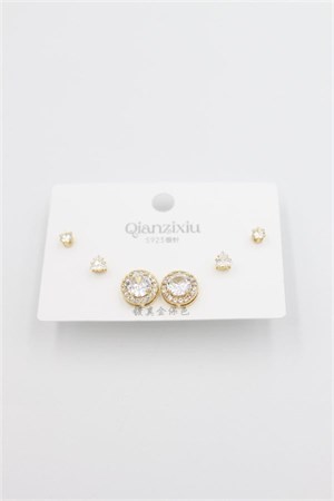 Çoklu Set Küpe - Altın