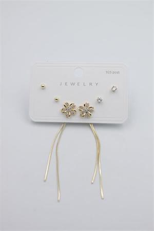 Çoklu Set Küpe - Altın