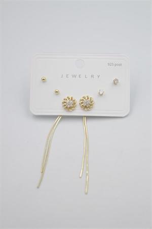 Çoklu Set Küpe - Altın