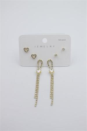 Çoklu Set Küpe - Altın