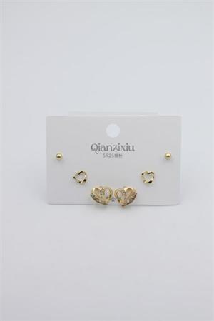 Çoklu Set Küpe - Altın