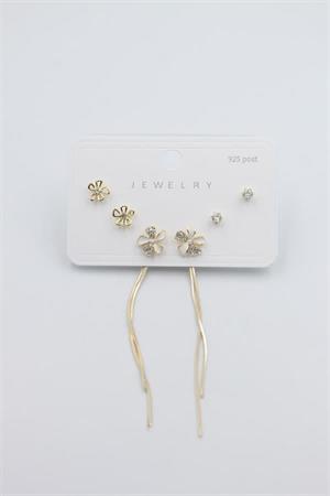 Çoklu Set Küpe - Altın