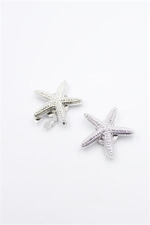 Deniz Yıldızı Düğme Broşu - Gümüş