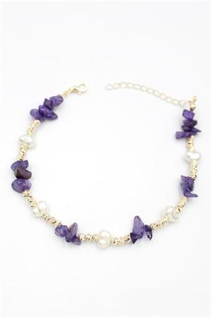 Dorika Taş Halhal - Mor