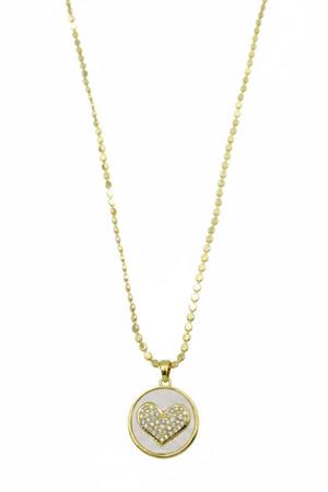 Ezme Zincir Kalp Kolye - Altın