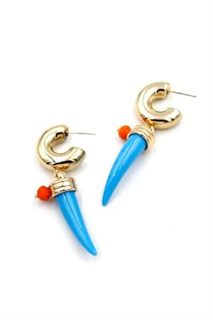 Fildişi Halka Küpe - Mavi