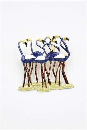 Flamingo Broş - Mavi