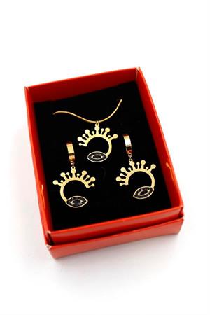 Göz Set Kolye - Altın