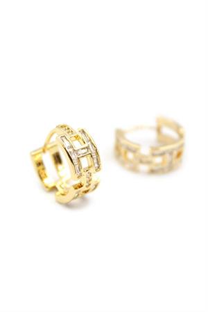 H Taşlı Küpe - Altın