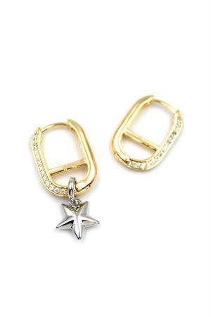 Halka Yıldız Küpe - Gümüş