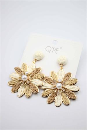 Hasır Çiçek Küpe - ÇOK RENKLİ