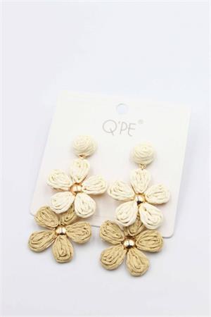 Hasır Çiçek Küpe - ÇOK RENKLİ