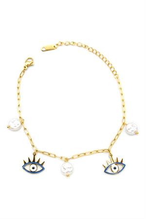 İnci Göz Bileklik - Altın