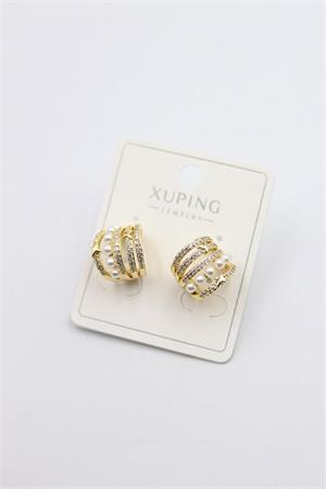 İnci Halka Küpe - Altın