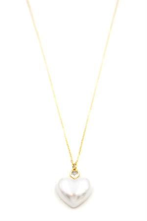 İnci Kalp Kolye - Altın