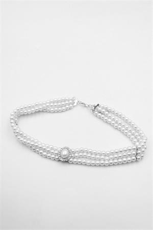 İnci Tasma Kolye - Gümüş