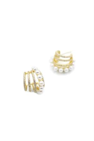 İncili Taşlı Küpe - Altın